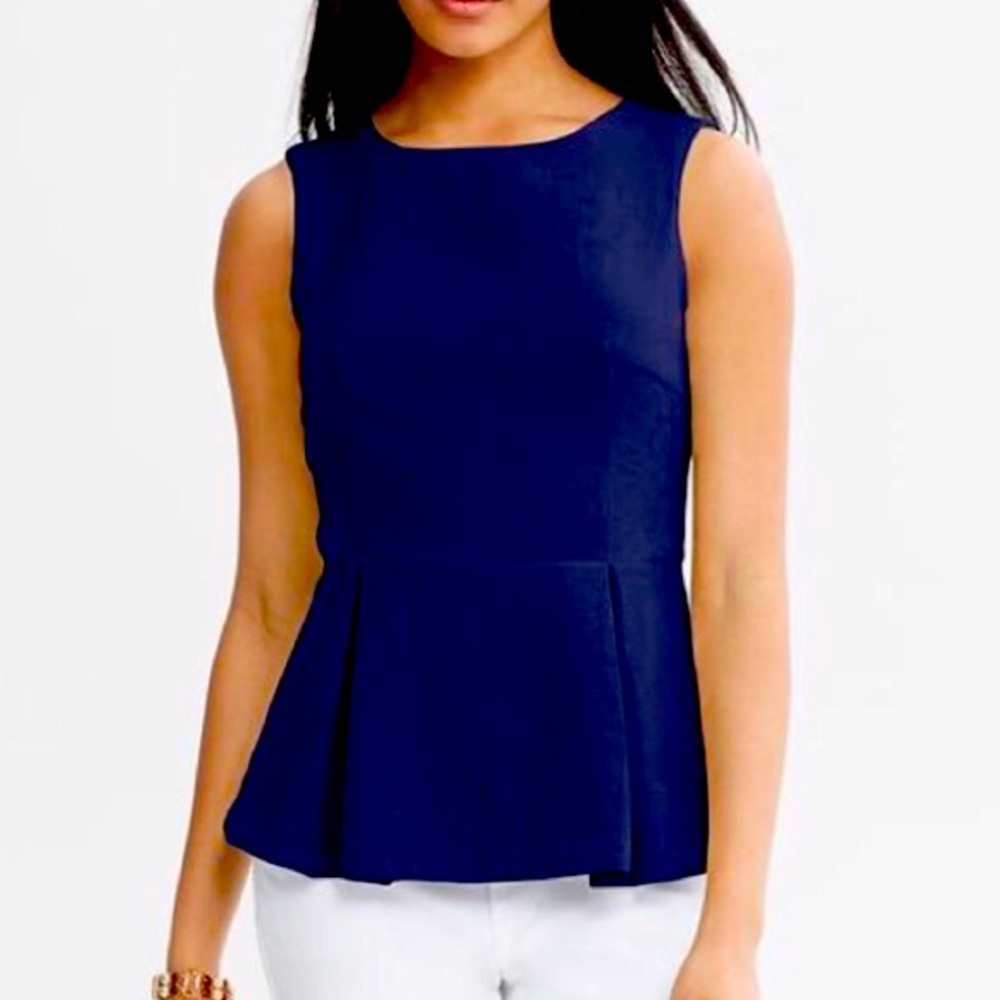 Banana Republic Blue Peplum Top Size 2